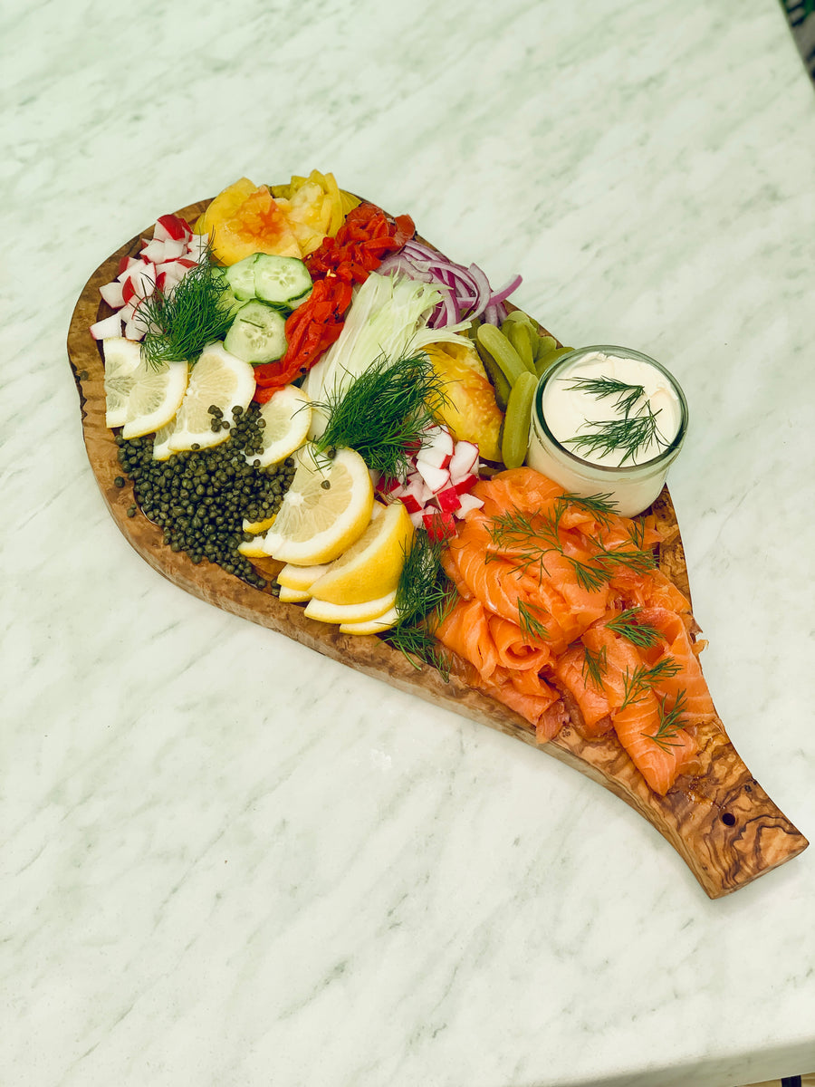 Small salmon lox platter