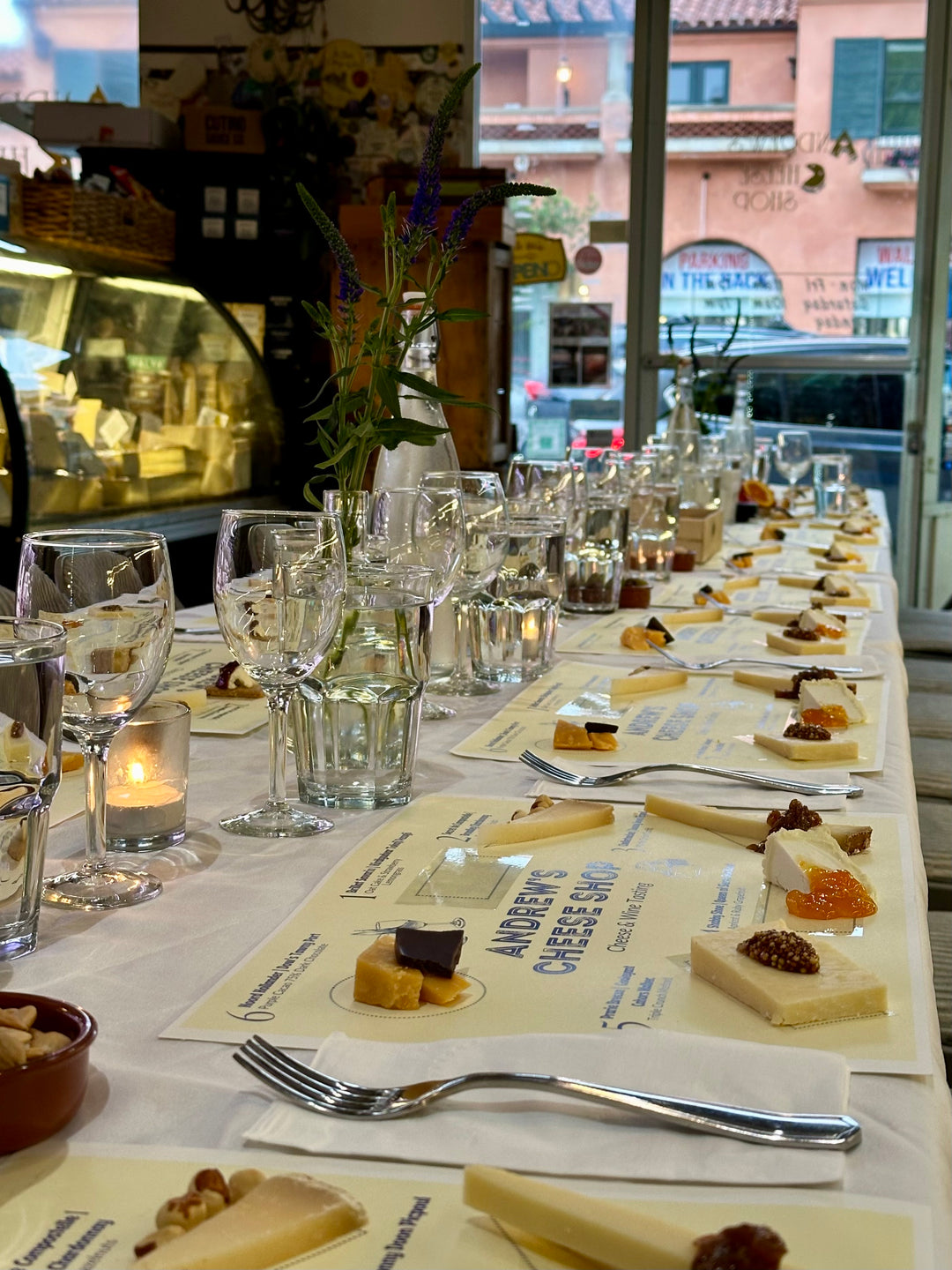 cheese and wine pairing event offering sample