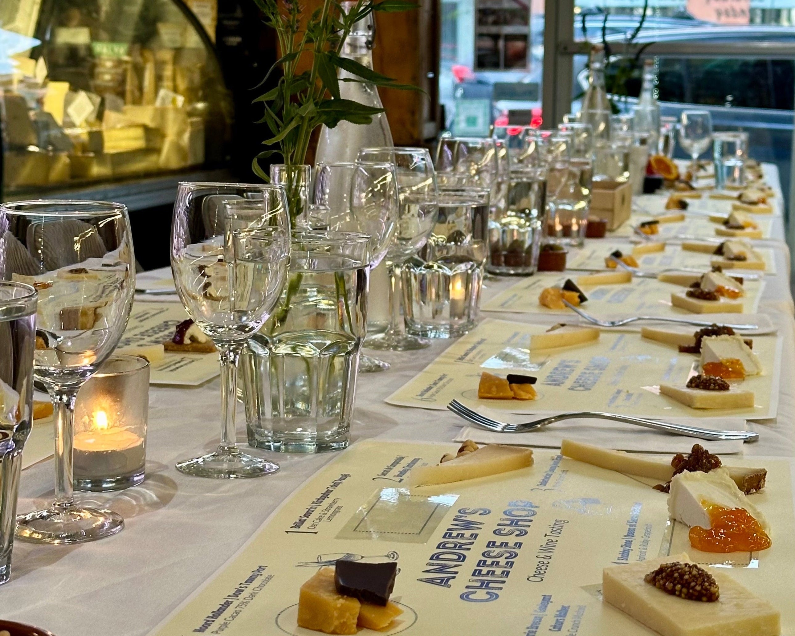 cheese and wine pairing event offering sample