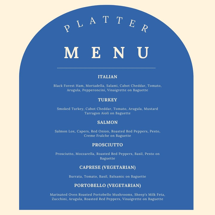 Sandwich platter menu